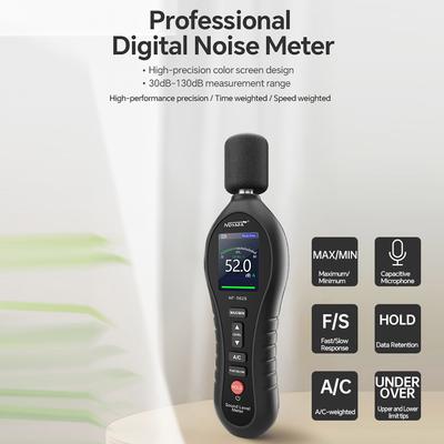 NOYAFA Digital Sound Level Meter with AC Weighted Decibel Meter 30 To 130 dB SPL Meter with