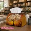 1pc, 2D Flat Printing, Tissue Box Tree - Golden Sunset Tree Pattern Printed Tissue Box, Suitable for Bathrooms, Living Rooms, Bedrooms, Dressing Table
