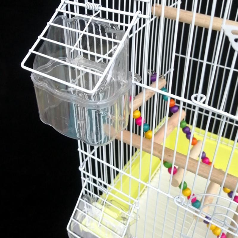 Transparent Bird Supplies Bird Cage Feeder Plastic Easy To Install Use and Clean Durable Plastic Bird Gift