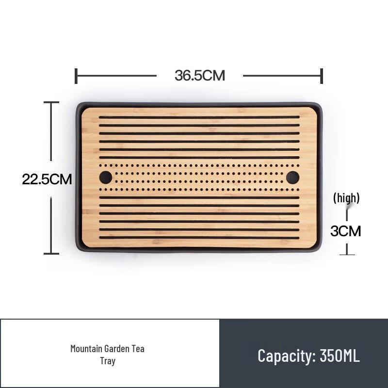 

Chinese Ceramic & Bamboo Tea Tray