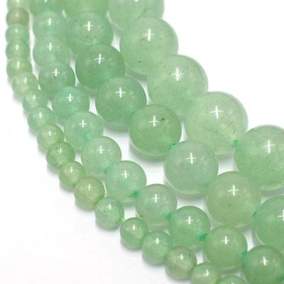 Bedas AVVENTURINA verde per la creazione di gioielli, distanziatore in pietra naturale allentata, perline rotonde, collana fai da te, braccialetto, 4 mm/6 mm/8 mm/10 mm 15"