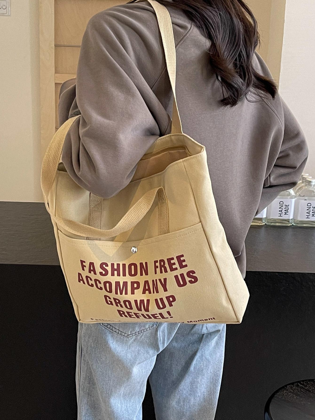 

This year s popular bag women s large capacity 2025 new fashion versatile shoulder bag canvas class commuter tote bag хакі