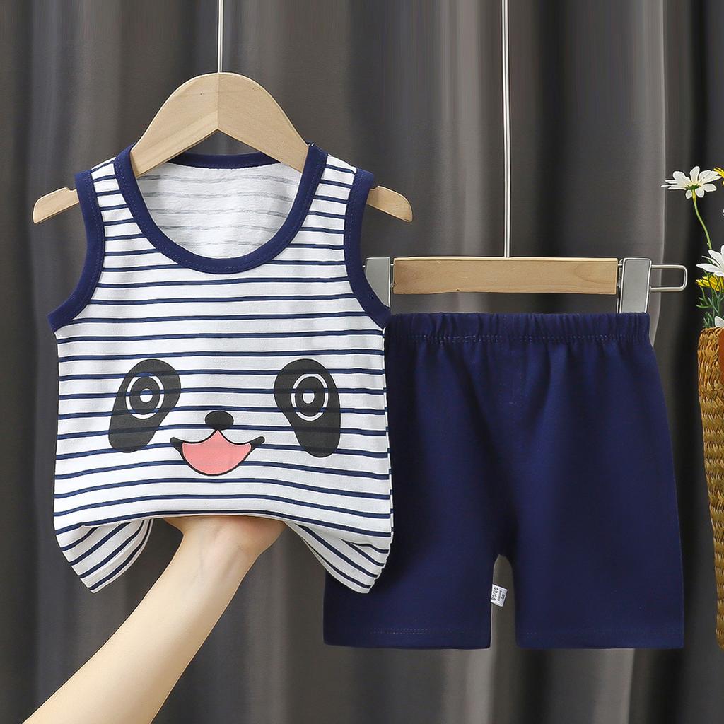 Children's Vest Set Boys' Shorts Summer Cotton New Baby Clothes Girls' Summer Clothes Summer Clothes Children's Clothes