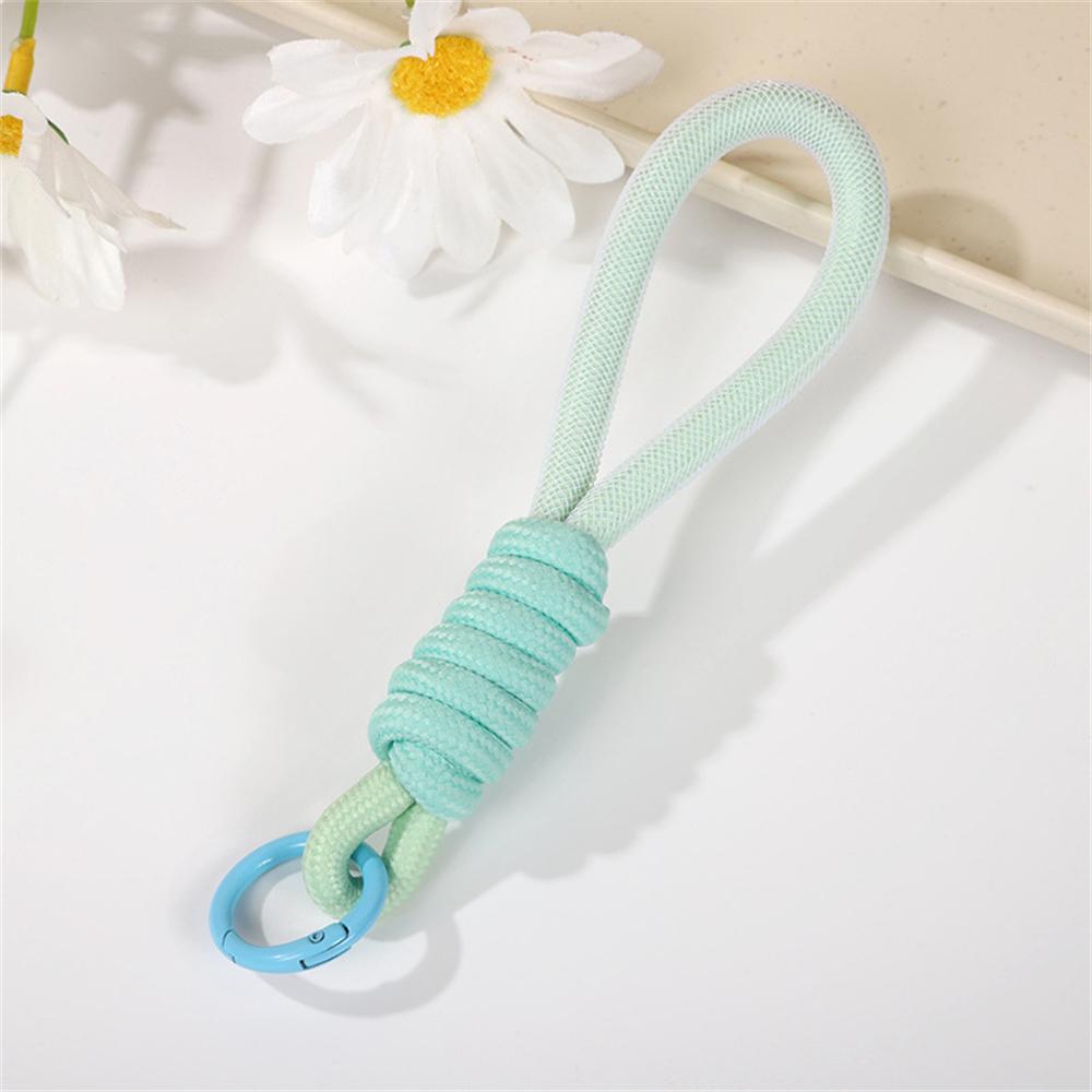 Mesh Landyard Fluorescent Pendant Keychains Mobile Phone Strap Bag Braided Rope Keyrings Creative Decorative Keycord Accessories