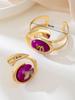 European & American Statement Earrings and Bracelet Set: Trendy Irregular Circles - Women's Fashion Jewelry, Perfect for Vacation.