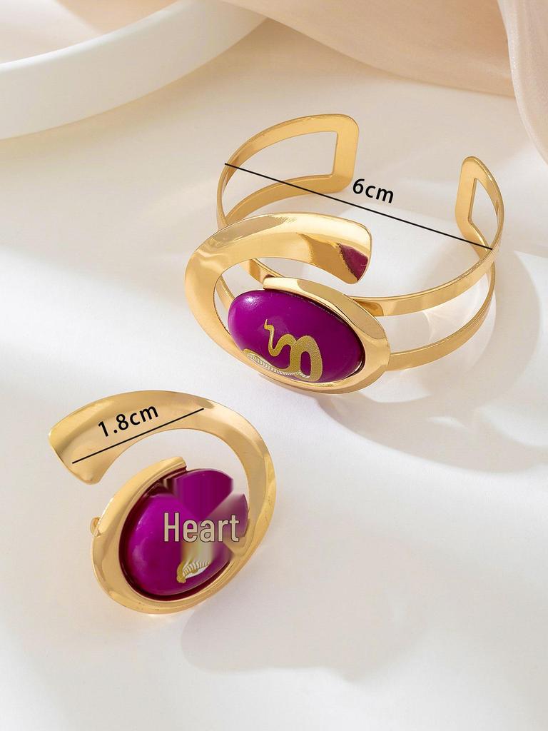 European & American Statement Earrings and Bracelet Set: Trendy Irregular Circles - Women's Fashion Jewelry, Perfect for Vacation.