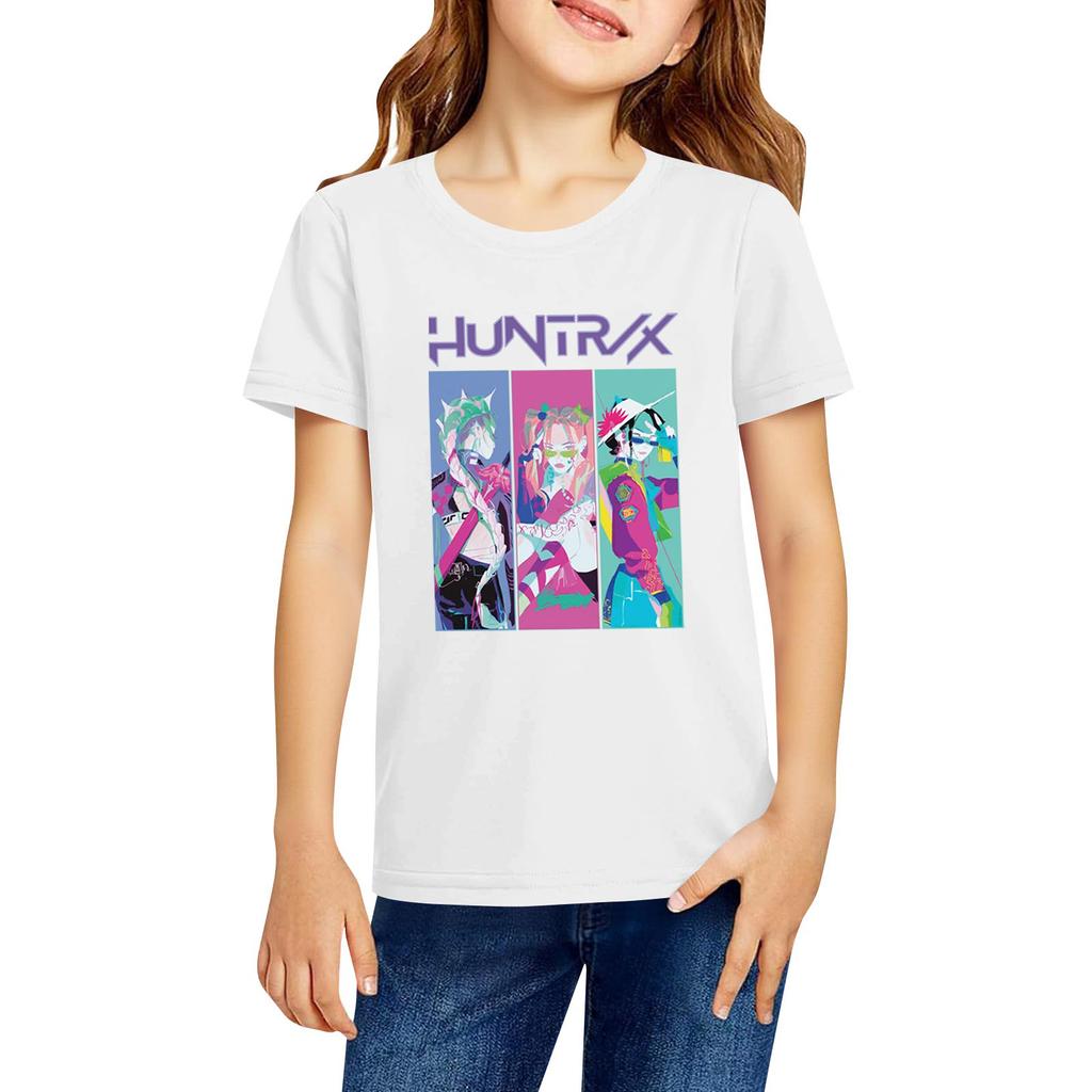 Fashionable Round Neck Short Sleeve Work Clothes Printed Tops For KID Summer Tops