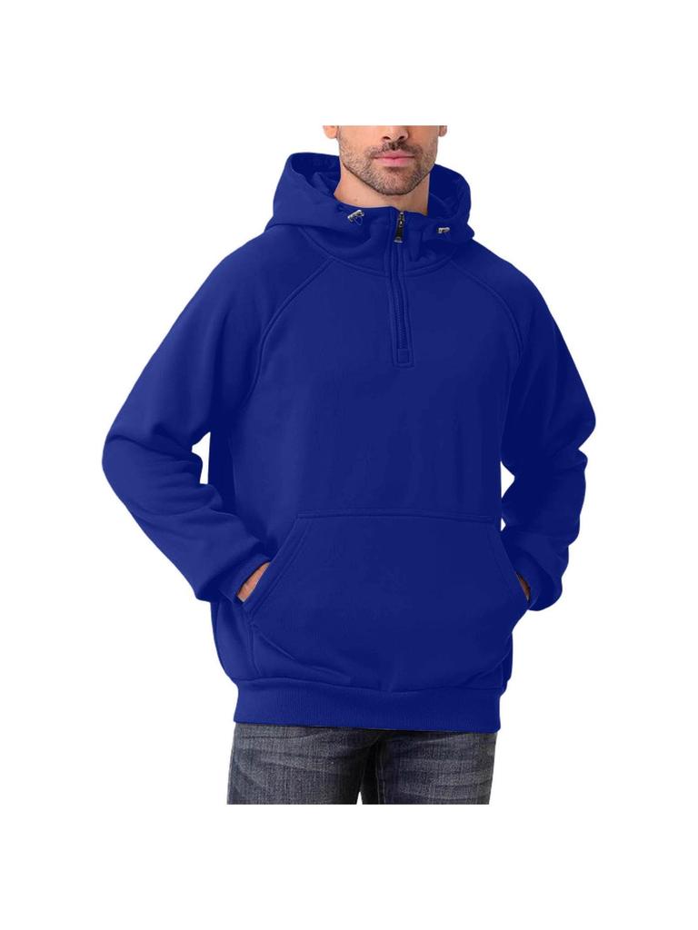2025 American Retro Men's Hooded Winter Crossover Sweatshirt - New Loose Fit, Solid Color, Zipper Jacket