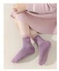 Girls’ Boneless Cotton Mid-Calf Socks - Breathable, Deodorant, Spring/Autumn Style