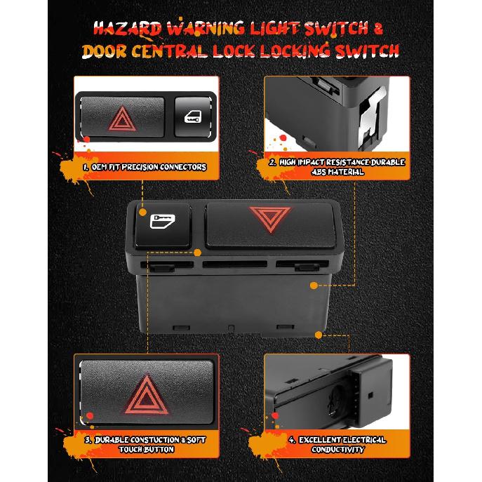 

Аварийная световая сигнализация, переключатель аварийной сигнализации, переключатель блокировки центрального замка двери, замена, подходит для 2000 BMW 323Ci 328Ci 1999-2000 BMW 323i 2001-2005