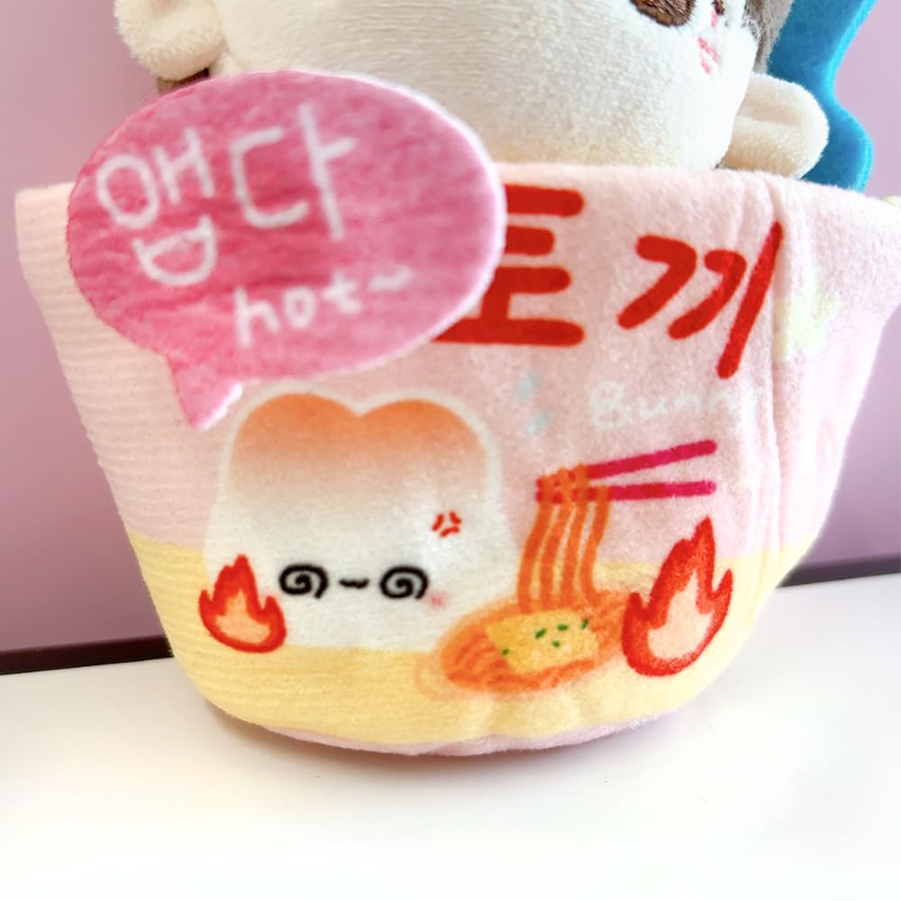 Cup Ramen-Shaped Plush Clothes for 10cm Plush Toys, Kigurumi Accessories, Otaku Activities, Doll Mascot, Kpopdoll Costume [Used]