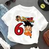 2026 Hot Cartoon Anime Dragon Ball Goku Printed T-shirt Children Birthday Lucky Numbers 1-10 Years Old Cartoon Clothes Kids Gift