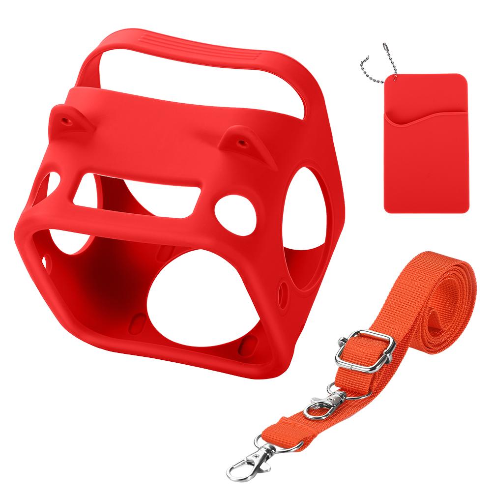 

Soft Silicone Protective Cover for Yoto Mini Player Silicone Skin Cover W/ Wrist Lanyard Non-Slip Anti-Scratch Solid Color Shell червоний