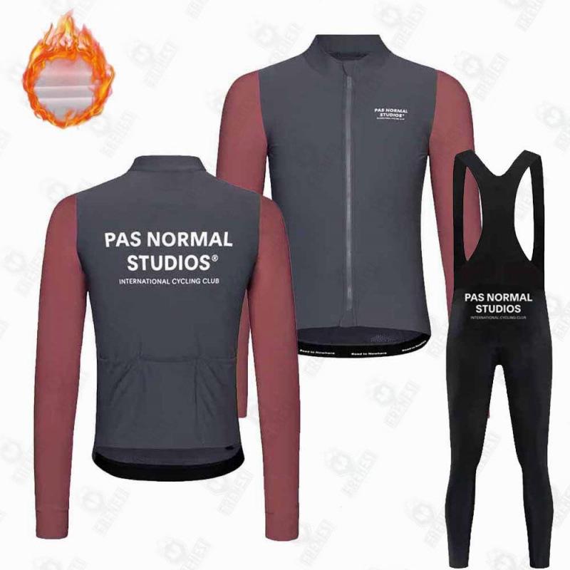 PNS Winter Cycling Fleece Set: Long Sleeve Jersey and Bib Pants for Road & Mountain Biking