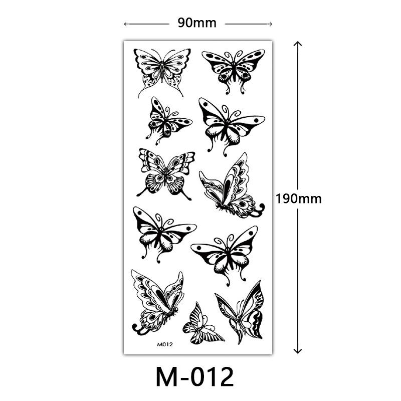 Waterproof Three-Dimensional Color Print Tattoo Sticker, Butterfly Flower Animal Tattoo