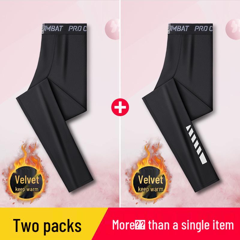 Women's Plus Size Velvet-Lined Yoga Pants - Warm, Stretchy, Slimming Base Layer for Winter Sports