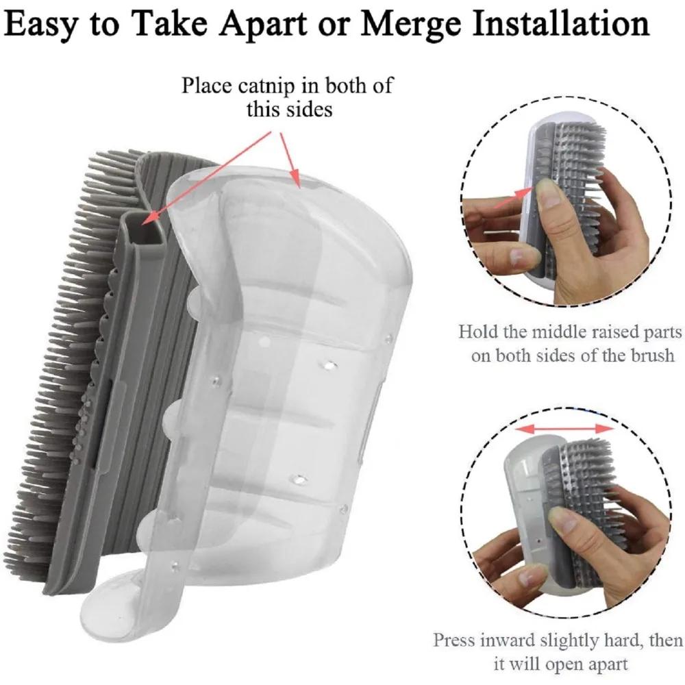 Cat Corner Scratcher Self Groomer with Catnip,1/ 2 Pack Softer Cat Face Scratchers Wall Corner Grooming Massage Combs