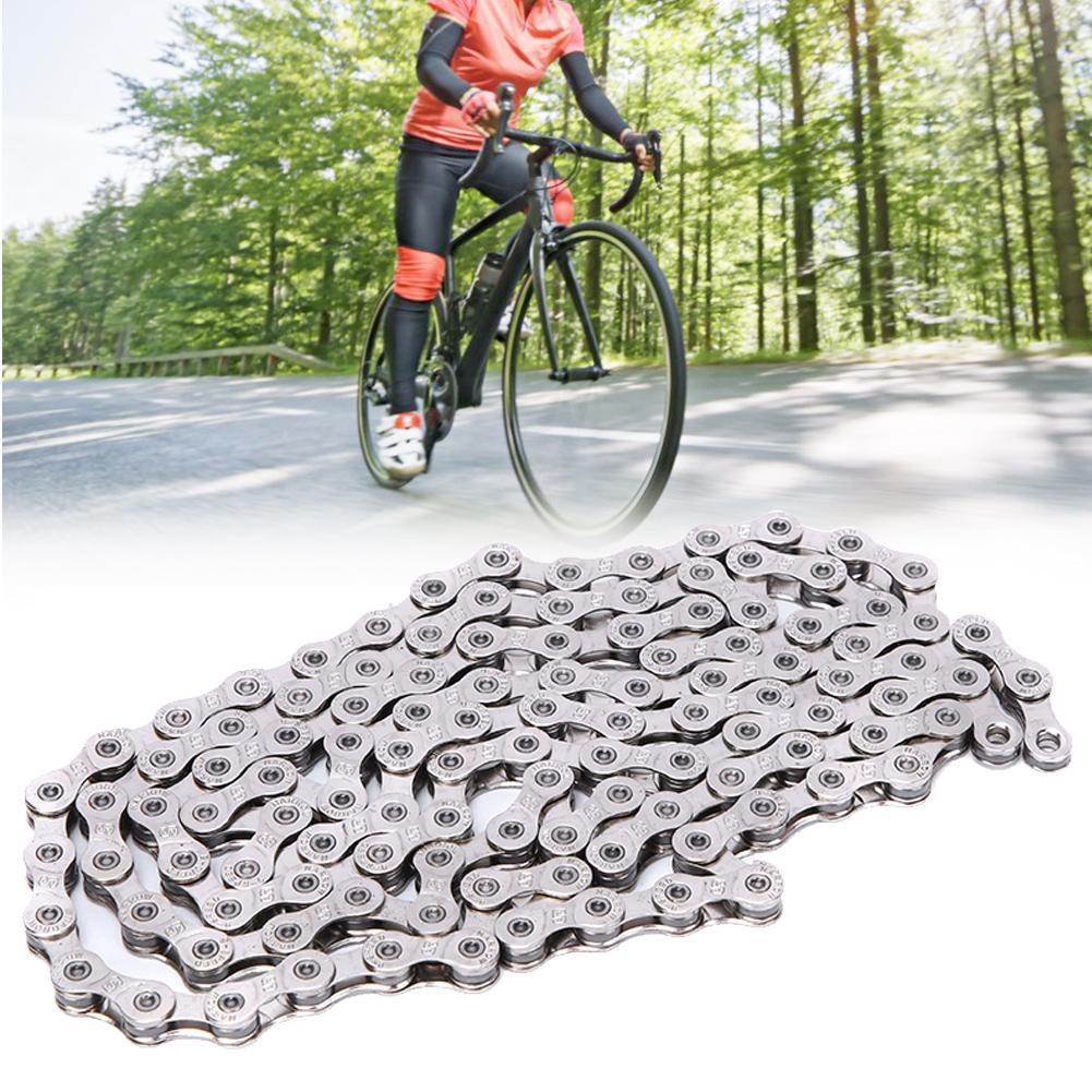 Corrente de Bicicleta de Aço de Qualidade Peça de Reposição Acessório de Ciclismo para Bicicleta de Montanha DobrávelS99 prata (9 velocidades)