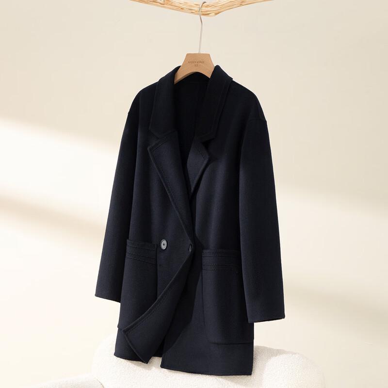 Женское двустороннее шерстяное пальто TUHUANG из мериноса и кашемира S (155/80A)