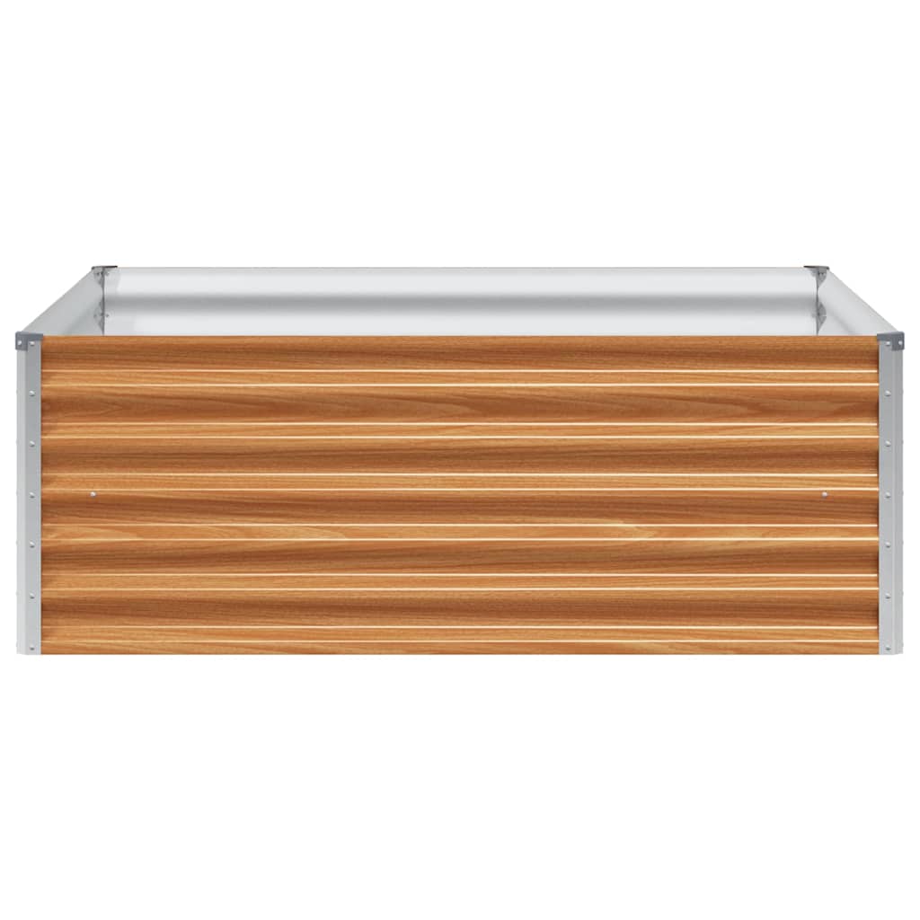 Raised Bed Light Brown 98 X 100 X 36 Cm Galvanized Steel