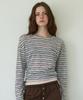 ROLAROLA Sheer Long Sleeve Stripe Top Sky