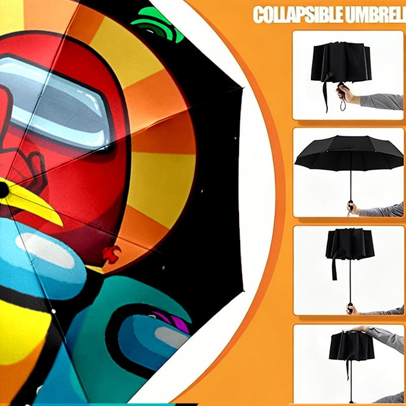 Among Us Print Umbrella Automatic Opening/ Closing - Portable Foldable Design - Daily use for Travel/Outdoor - Gift for Birthday