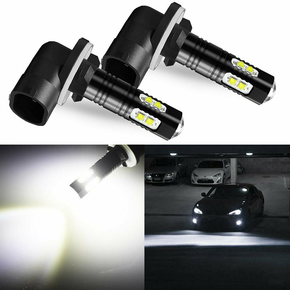 1 Pair Car Led Fog Light Driving Bulbs 881 50w 10 Lights Led Anti-fog Lamp Headlight 360 Degree Lighting Angle
