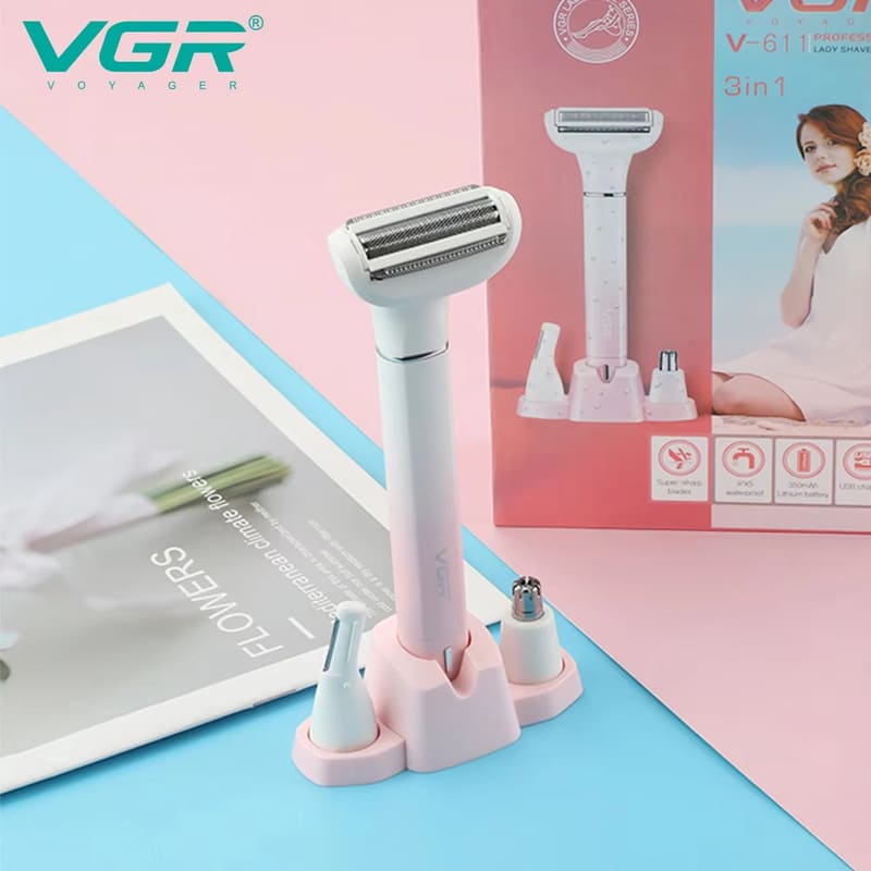 New Women's High Quality Multifunctional Three-in-One Nasal Hair Appliance Eyebrow Razor IPX5 Level Washable Razor Kit Long Battery Life