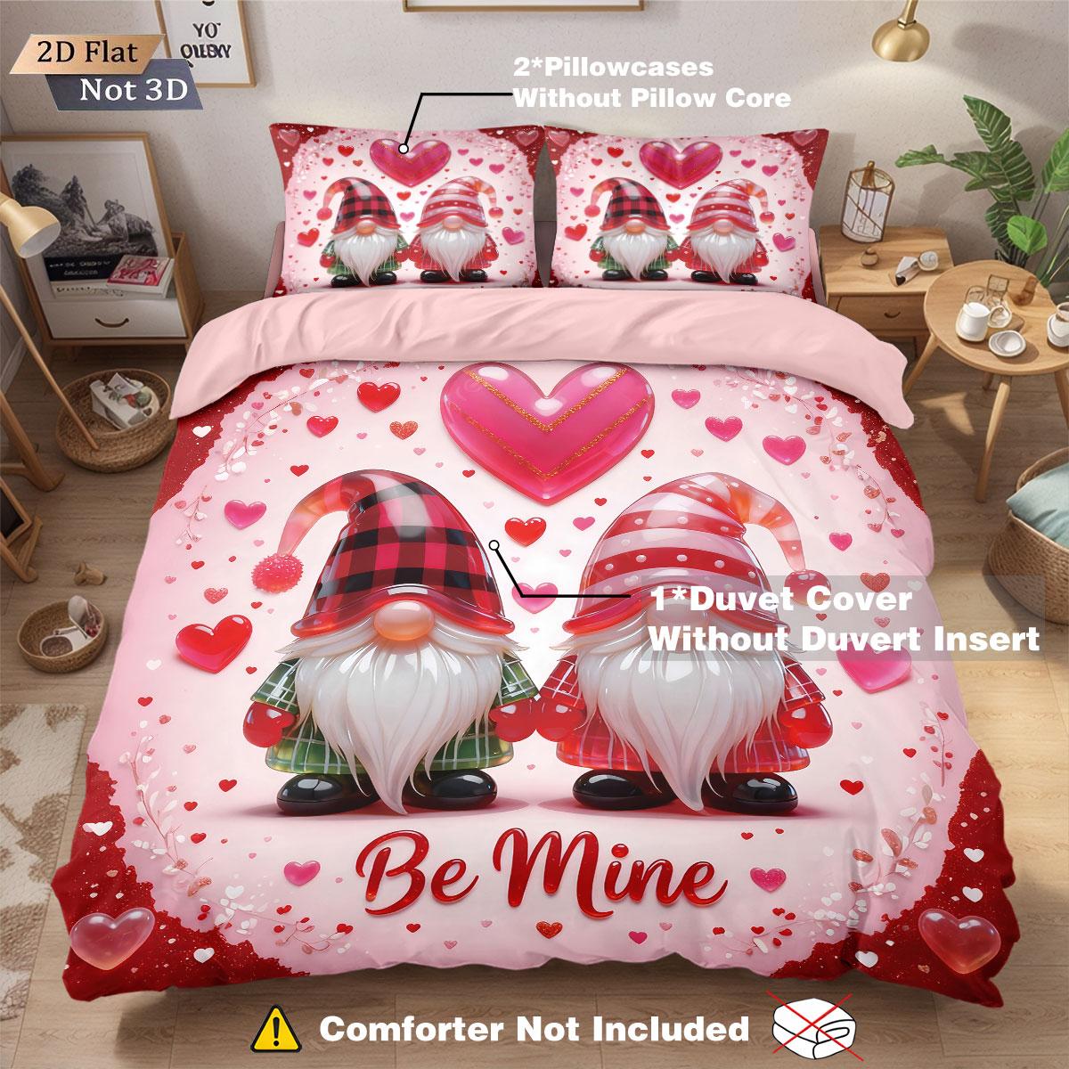 

Comforter 3Pcs Valentine S Day Romantic Pink Love Goblin Print Coreless Down Multi Size Bedroom Bedding Holiday Decoration Comforter (quilt)-EU Single(135*200cm)3pcs