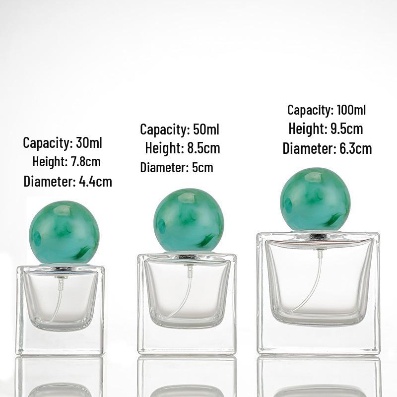 Compact Transparent Glass Perfume Spray Bottle - Travel-Friendly Snap-On Decanter