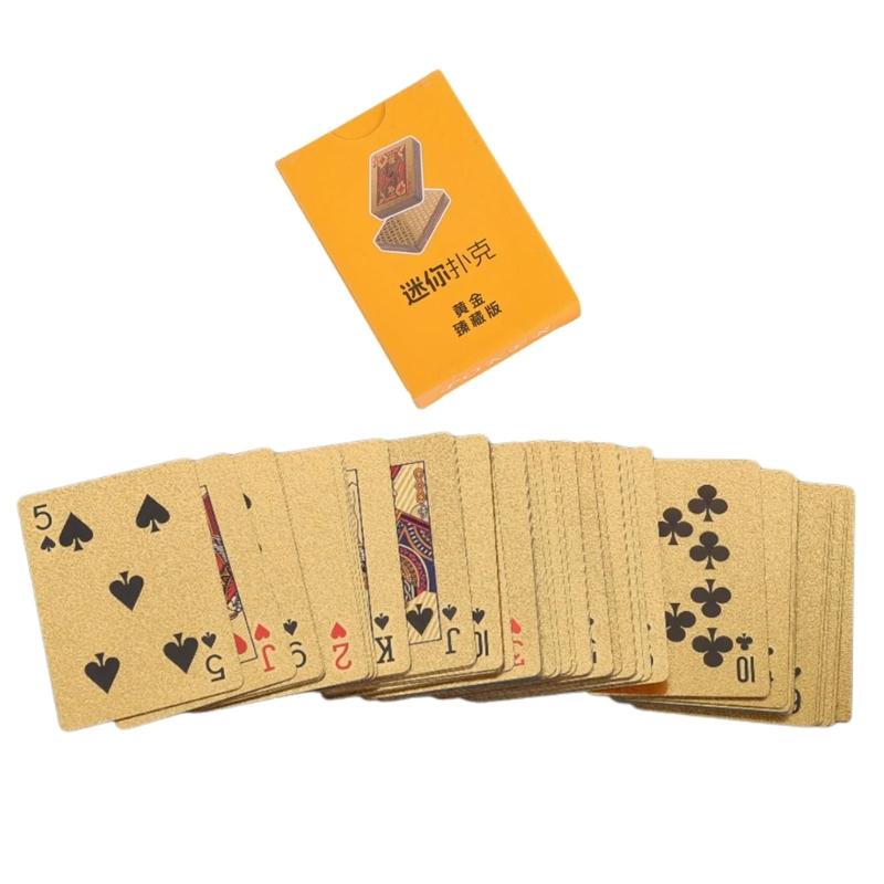 

Golden Plastic Playing Cards Compact Size Outdoor Travel Party Playing Card Waterproof Game Card For Travel And Parties 1