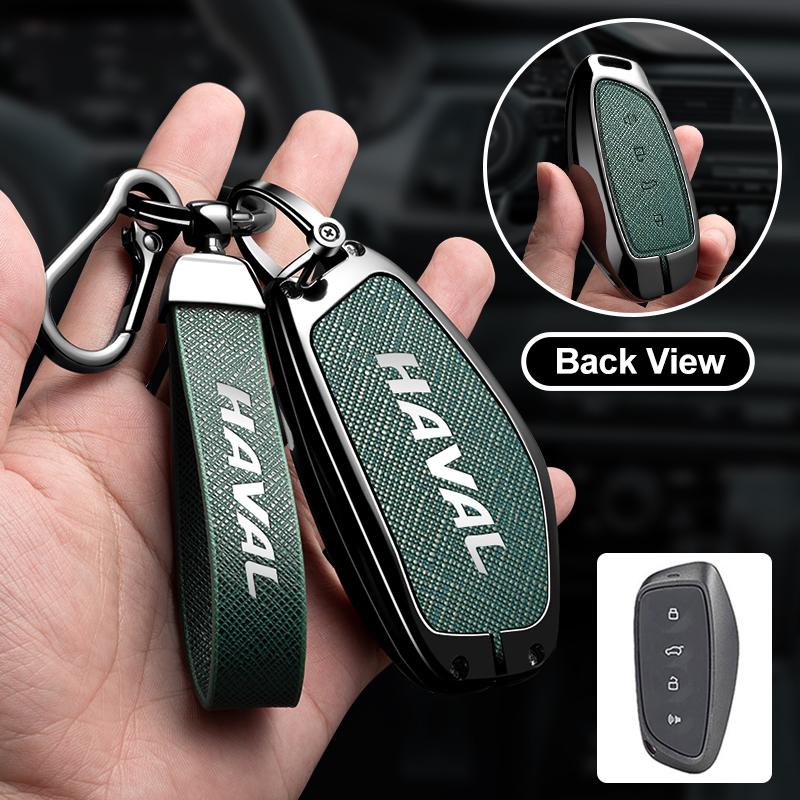 Custodia Porta Chiavi Auto in Lega di Zinco e Pelle per Haval H6 H9 2026 H3 H2 M6 Dragon Max F7 F7H Guscio Protettivo Portachiavi Accessori Auto