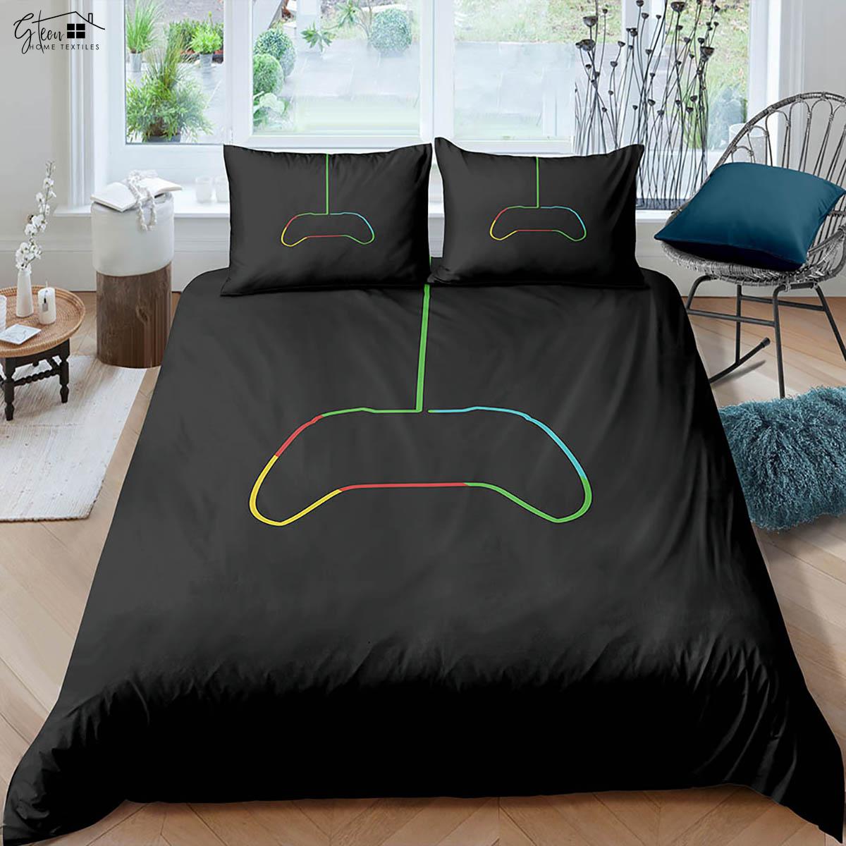 

Technology Geometry Game Handle 3d Printing Quilt Cover Children s Gift Bedding Set Quilt Cover Pillowcase Three-Piece Set EU 135x200cm 2PCS