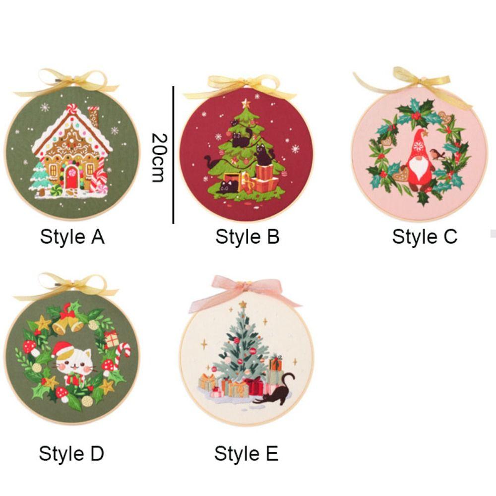 Handmade Christmas Embroidery Kit Colorful Embroidery Set Cross Stitch Set Beginner