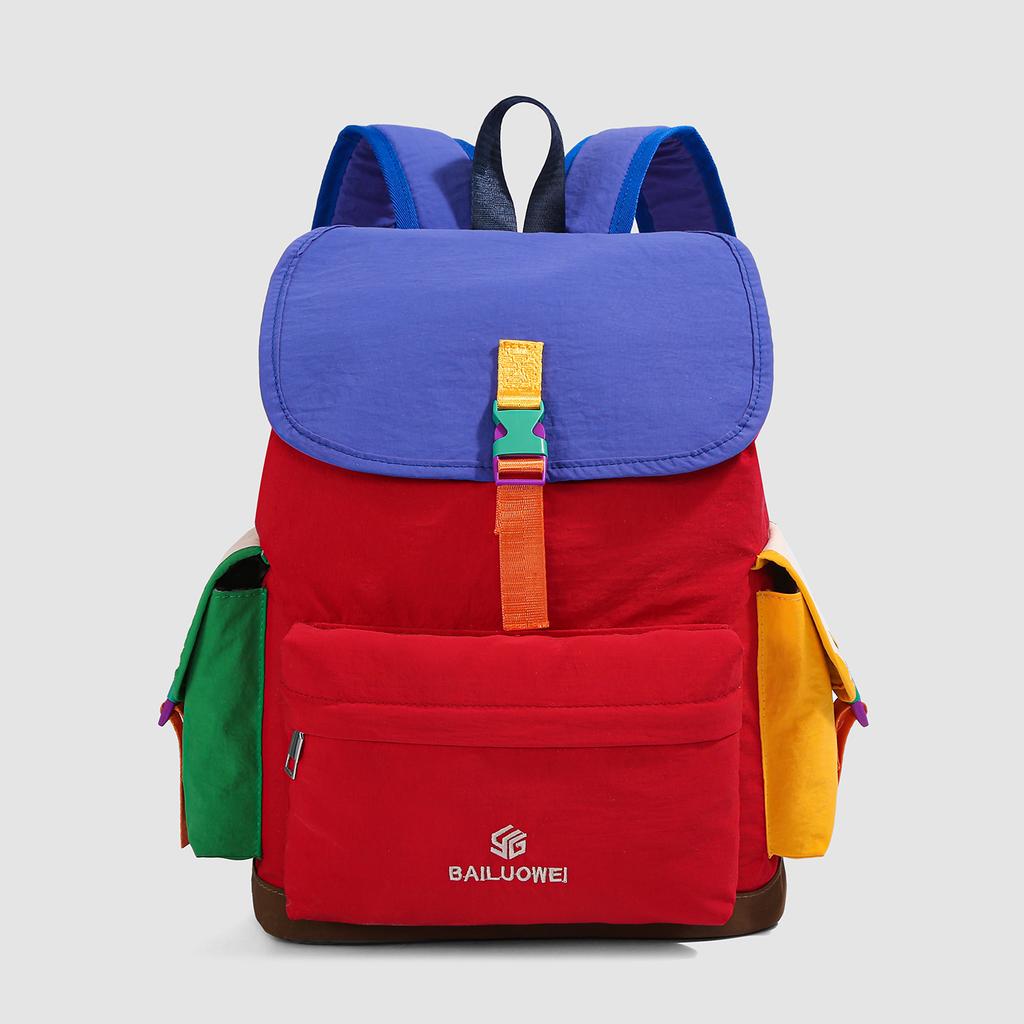 Schoolbag Backpack Women's Contrasting Color Casual Versatile Simple Backpack 1011 New Men's Fashion Trend Outdoor Mountaineering Travel Bag