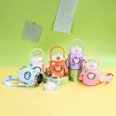 Cartoon Stainless Steel Children's Thermos Cup High Appearance Level Girl Student Sippy Cup Portable Jump Cap Pot Belly Cup