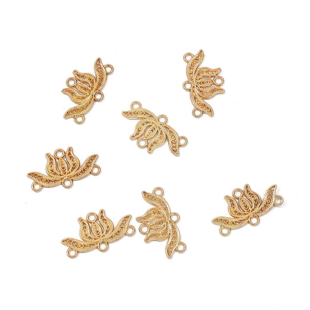 5/10 Stücke Metalllegierung Lotus Stecker Charms Anhänger DIY Schmuckzubehör