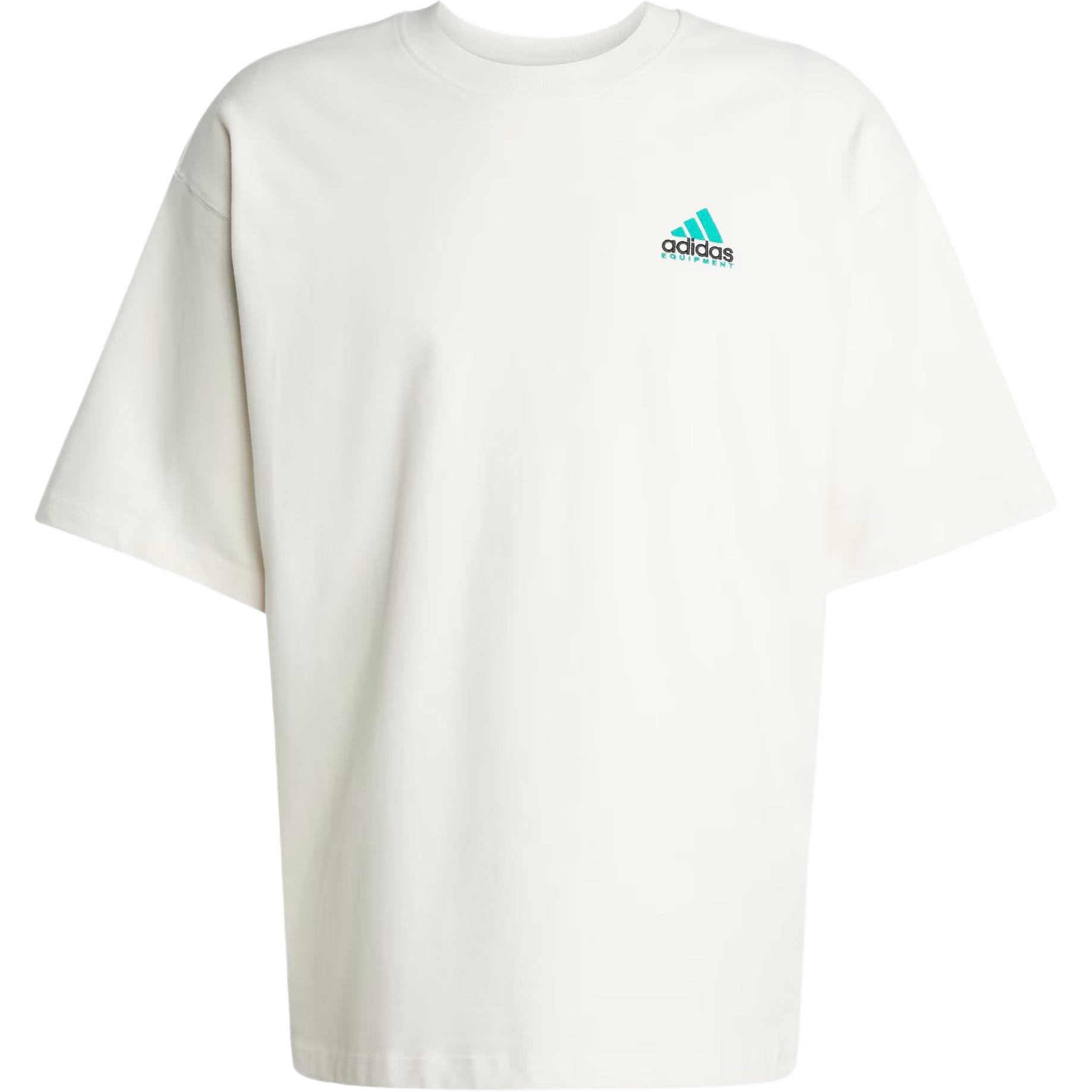 

Adidas Logo Round Neck Drop Shoulder Loose T-Shirt Men Tops Cloud-White JN4844 S