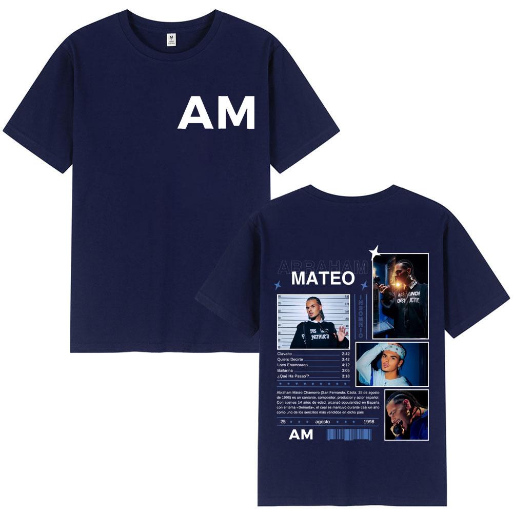 Singer Abraham Mateo Insomnio Album Merch Tshirt High Quality Fashion Oversized T Shirt Men Women Casual Short Sleeve Tshirts