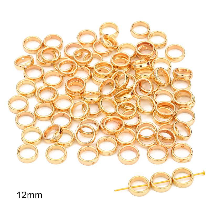 Multi-Size Electroplated CCB Plastic Large-Hole Beads for DIY Jewelry Crafting