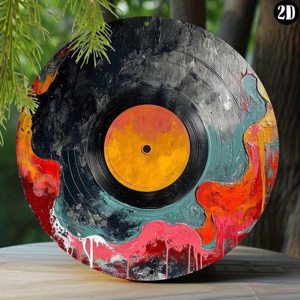 8 Inch Metal Wall Poster Vintage Vinyl Record Home Decor