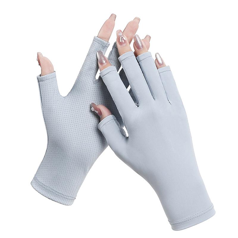 1 Paar Anti-UV-Handschuhe UV-Schutzhandschuh Fingerlos Maniküre Nagelkunst Werkzeug