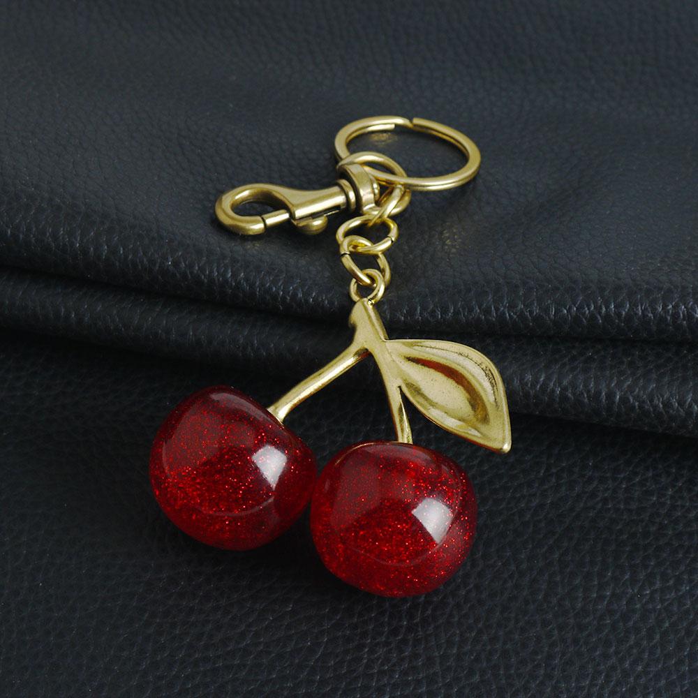 Módní Delicious Červená třešeň Klíčenka Letní Ovoce Třešně Přívěsek Klíčenka Pro ženy Muži Taška na šperky Příslušenství Dárek