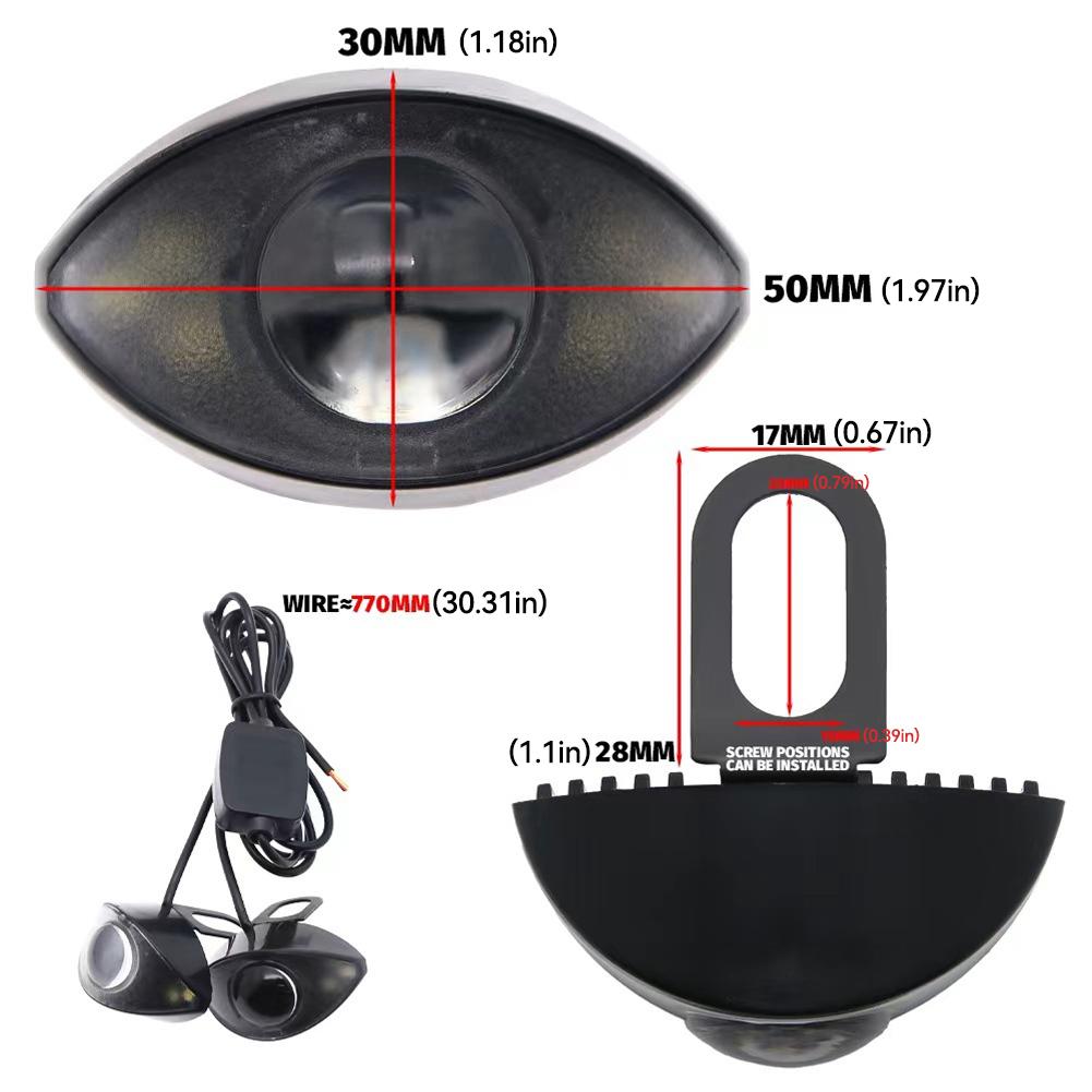 Universal Pair Motorcycle Rearview Mirror LED Eagle Lights Electric Bike Turn Signal Brake Light Headlight Strobe Light