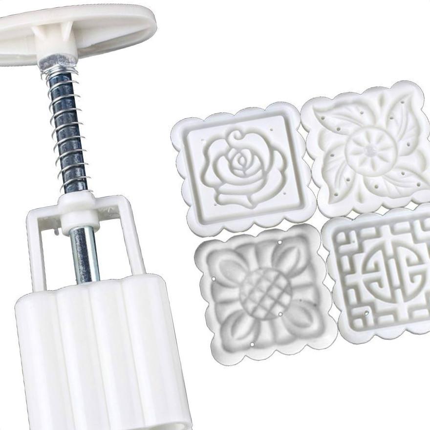 Reusable Square Hand Press Moon Cake Cookie Maker Stamp Mold Mid-autumn Festival DIY Decoration