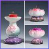 1 Stück Keramik handgefertigt bemalt Heim Kerzenhalter Butterlampe Lotus Lampenhalter Feng Shui Ornament Raumdekorationszubehör