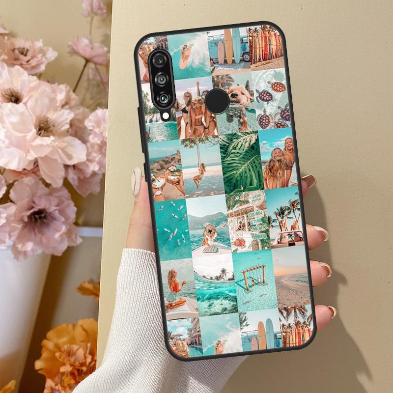 

Surf Beachy Blue Summer Collage For Huawei Nova 12i 8i 11i 12s 9 10 SE Y60 Y70 Y90 Y72 Y73 Y61 Y91 P60 Pro P30 P40 Lite Case Nova 10 SE