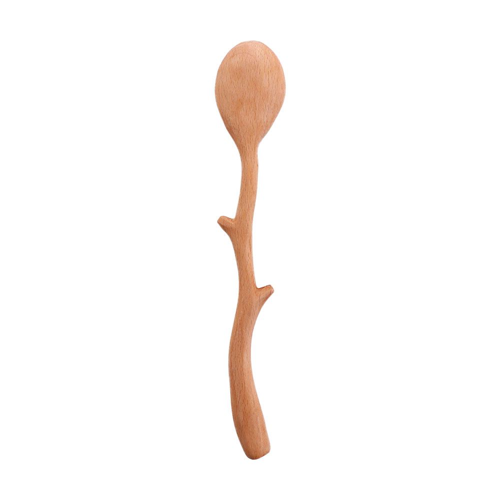 Branch Shape Long Handle Flatware Cooking Tableware Wooden Spoon Soup Spoon Kitchen Utensil Stirring Spoon