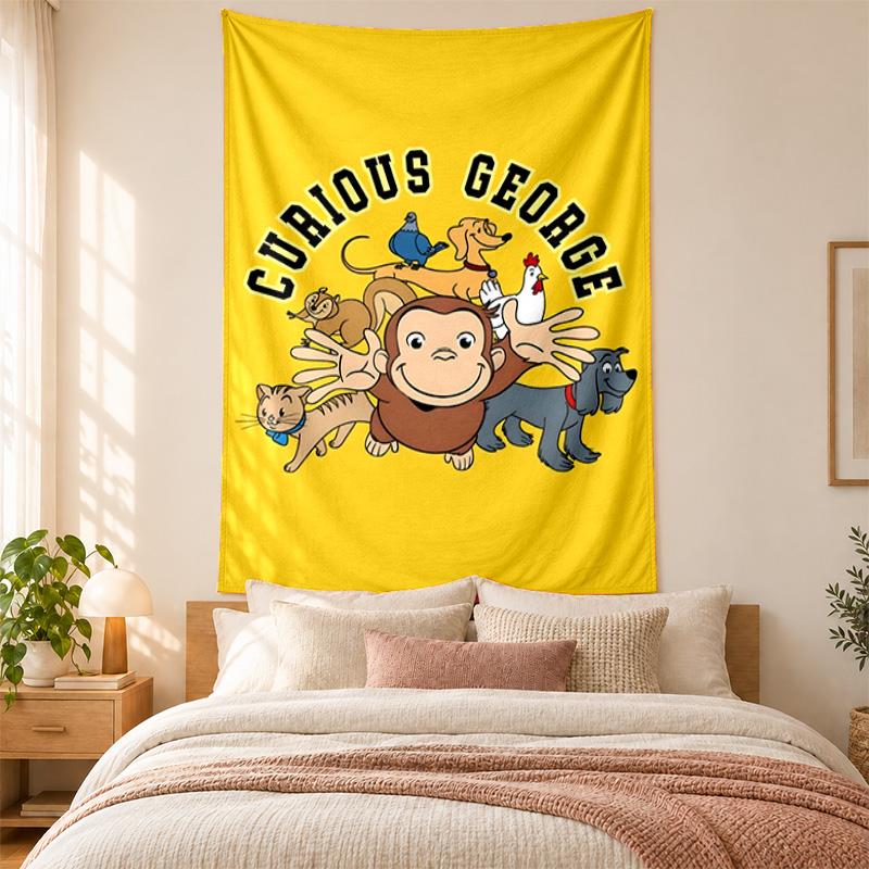 Curioso George Tapestry highquality for decorating living room bedroom dorm walls ideal as bedroom wallart orholiday gift