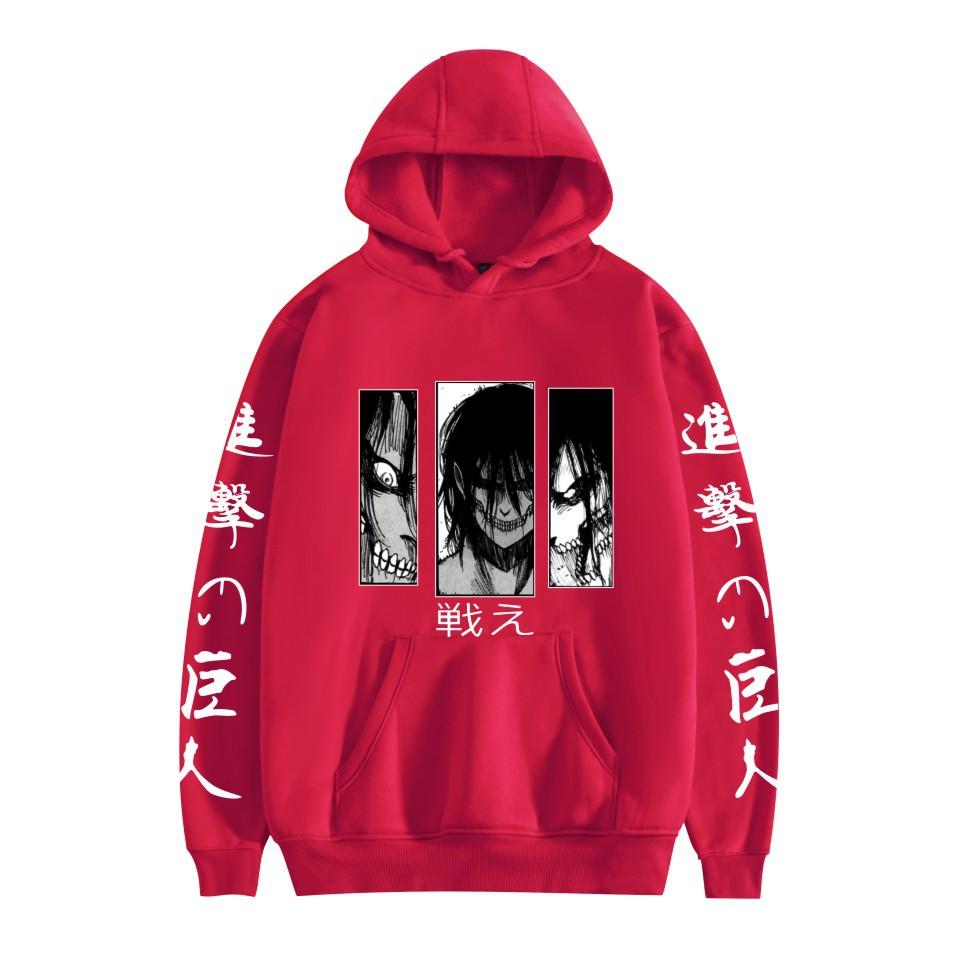 Anime útok na Titany Eren Yeager grafický tisk mikina pro muže a ženy Shingeki no Kyojin Harajuku unisex mikina